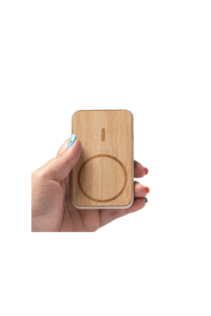 Eco-Friendly Bamboo Wireless Charger & Power Bank