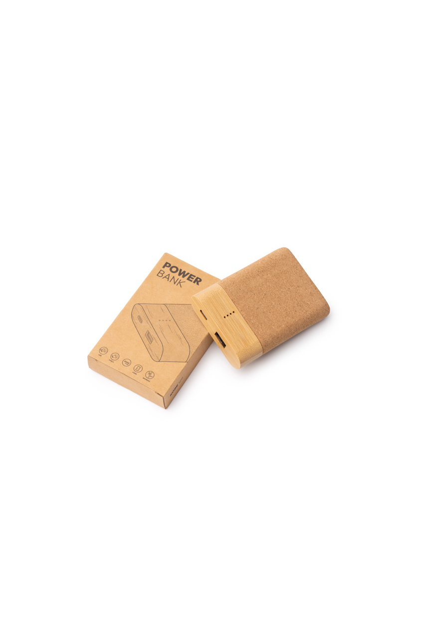 Eco-Friendly Bamboo & Cork Power Bank - 5000mAh