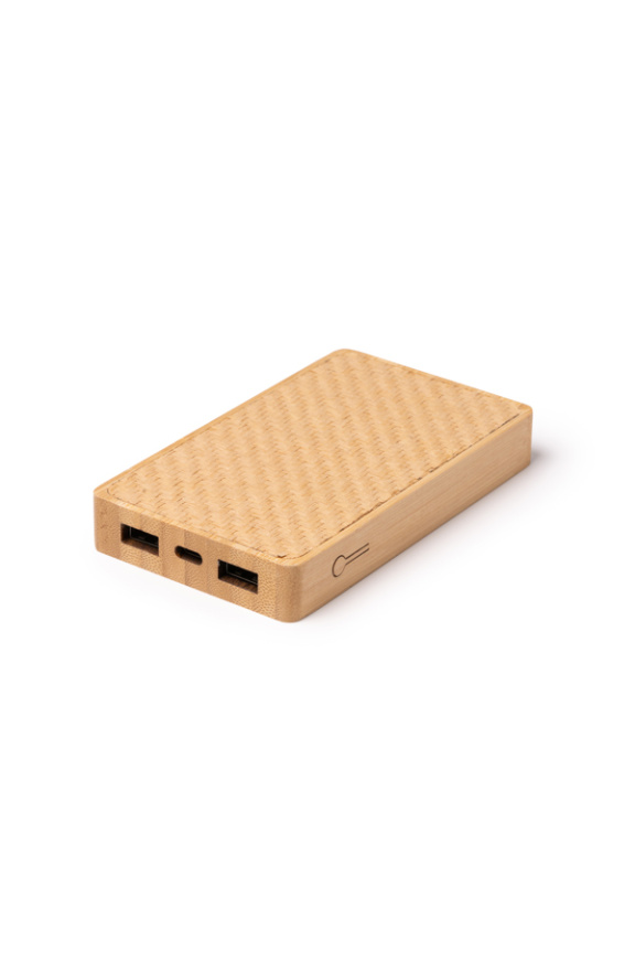 AKROL Bamboo Power Bank 8000mAh - Eco-Friendly Charging
