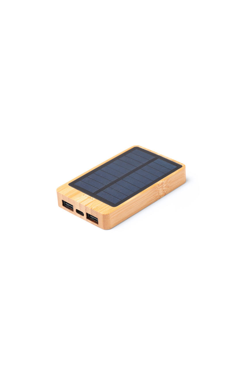 Bamboo Solar Power Bank 4000mAh - Eco-Friendly Charger