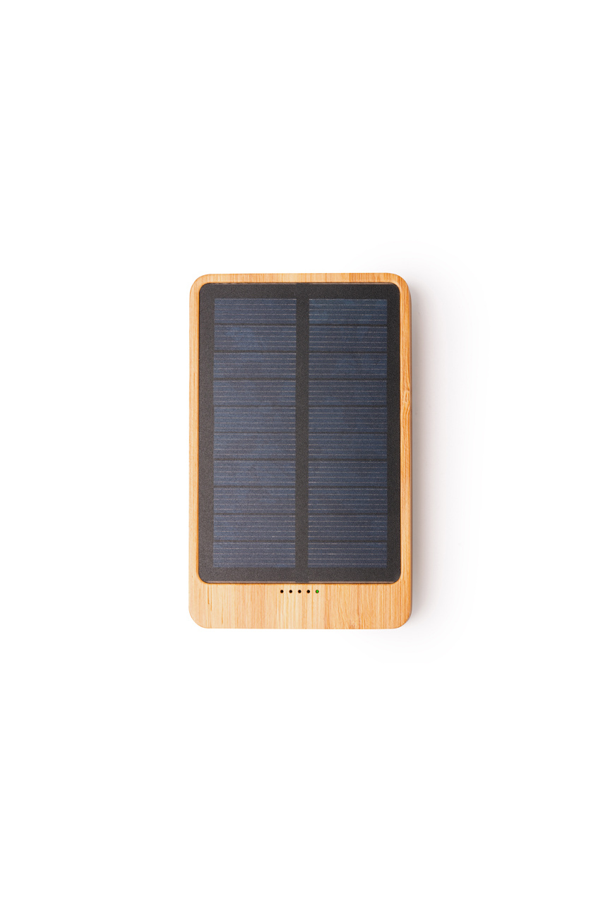 Bamboo Solar Power Bank 4000mAh - Eco-Friendly Charger