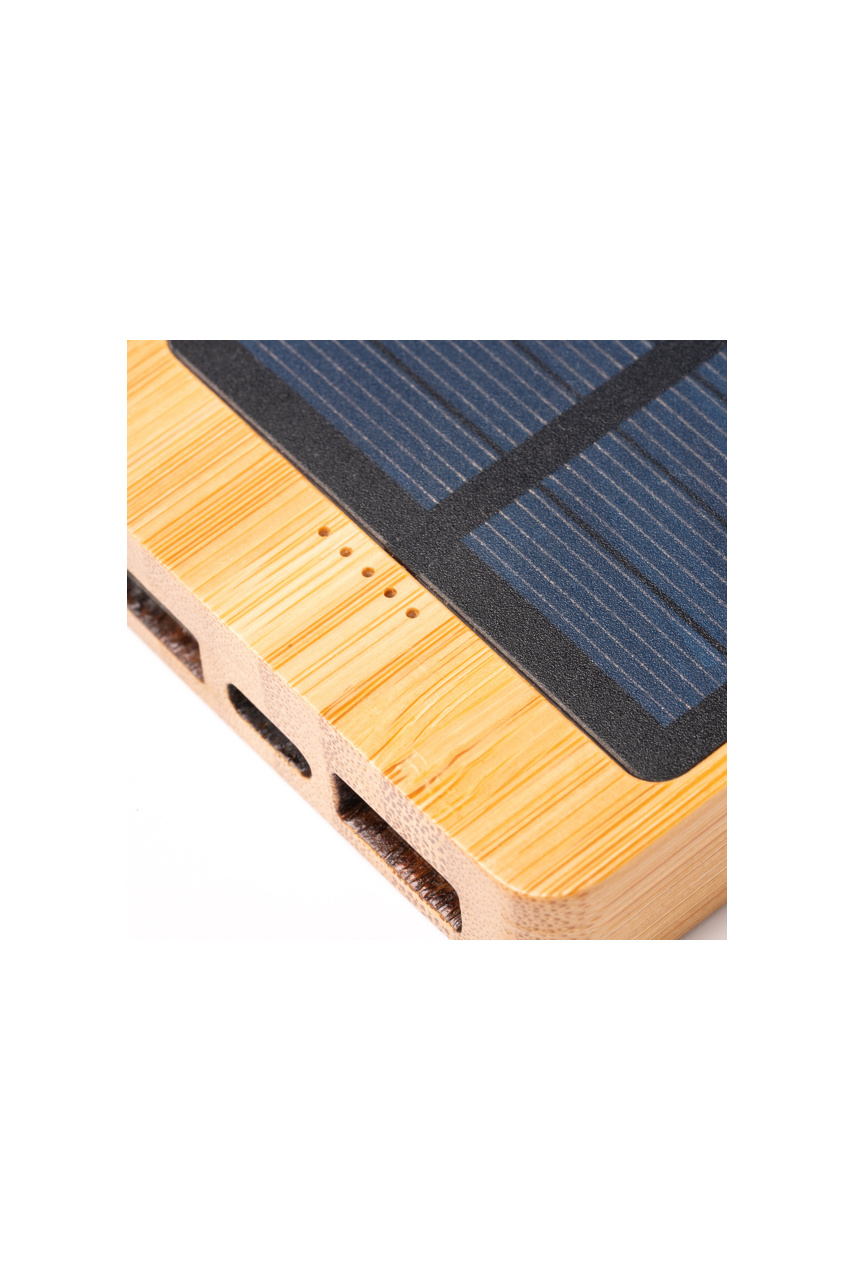 Bamboo Solar Power Bank 4000mAh - Eco-Friendly Charger