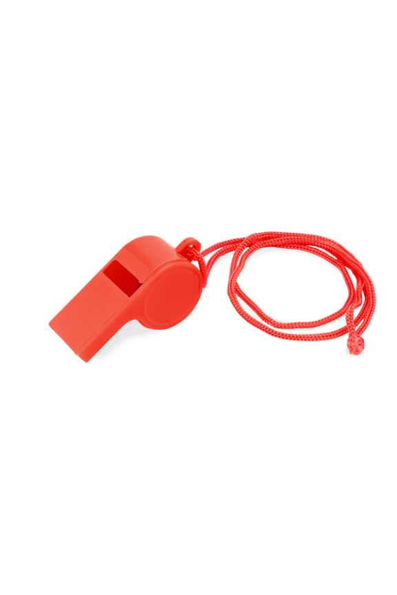 Red Carnival Whistle with Strap - EN71 Certified