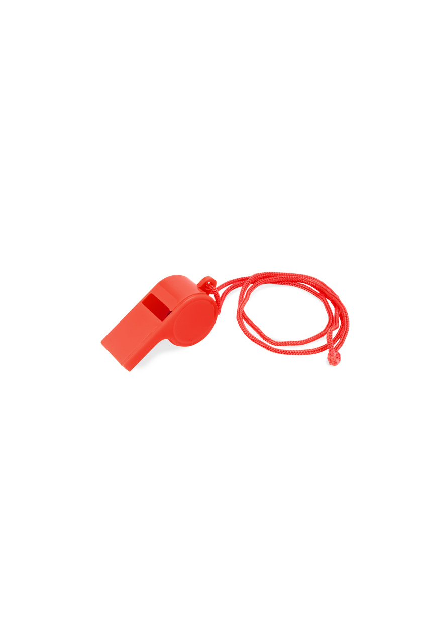 Red Carnival Whistle with Strap - EN71 Certified