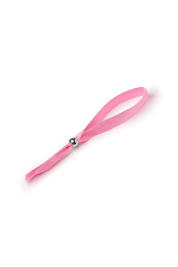 Adjustable Pink Polyester Bracelet with Bead