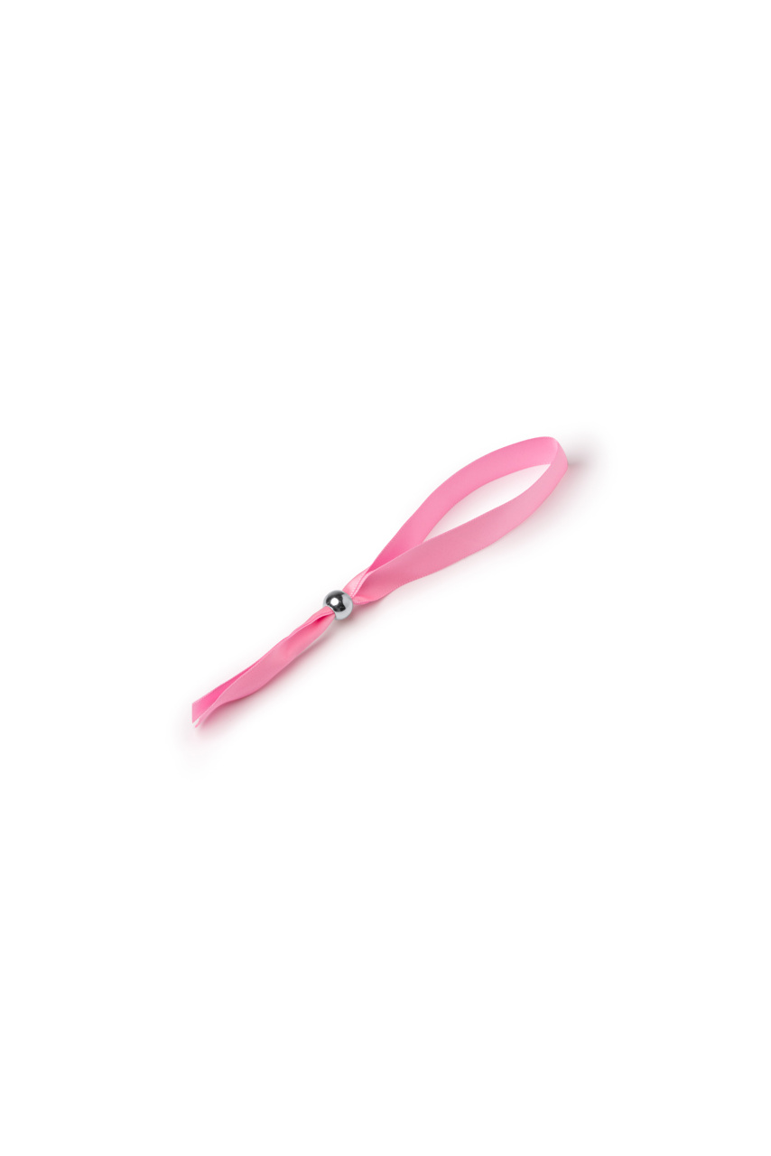 Adjustable Pink Polyester Bracelet with Bead