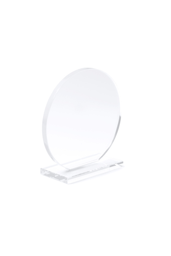 VENKI Circular Glass Trophy with Rectangular Base