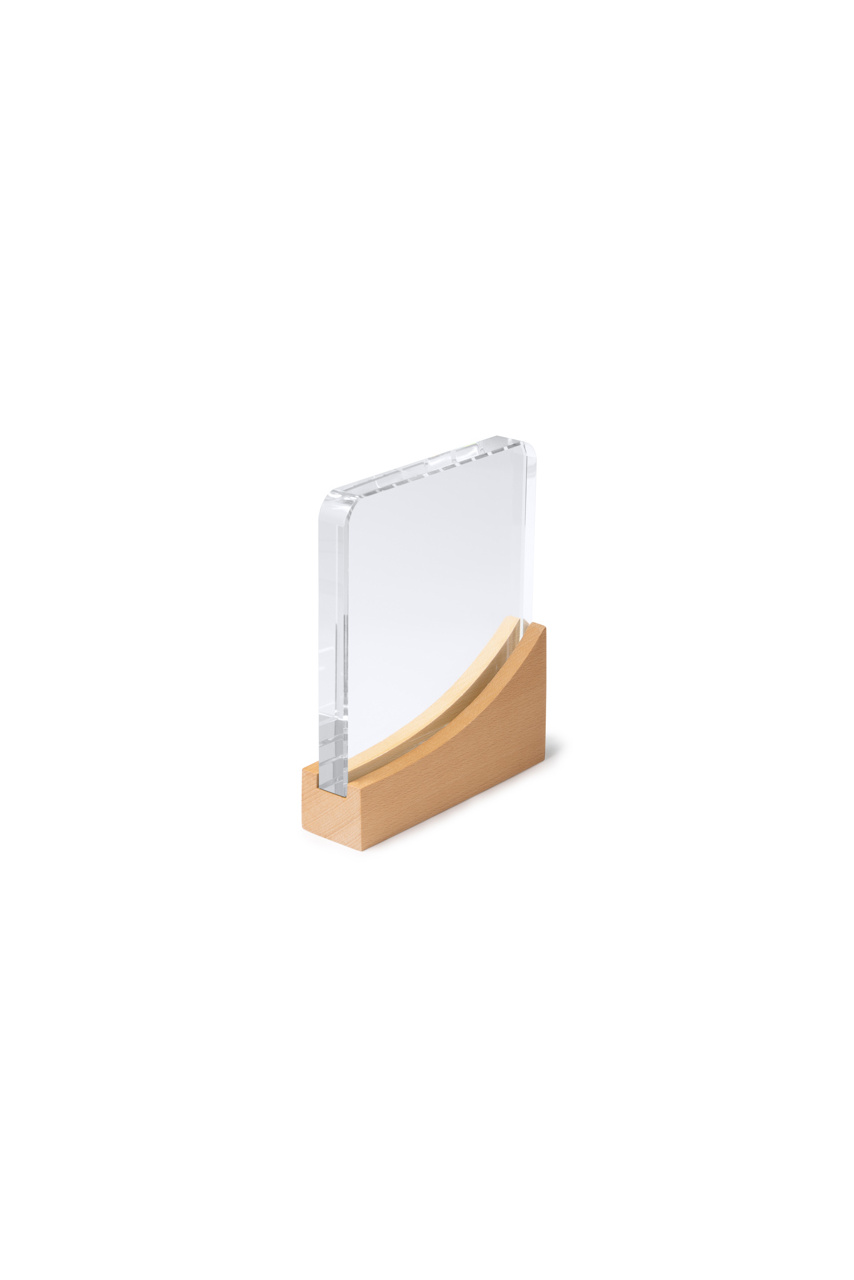 Elegant Glass Trophy with Bamboo Base
