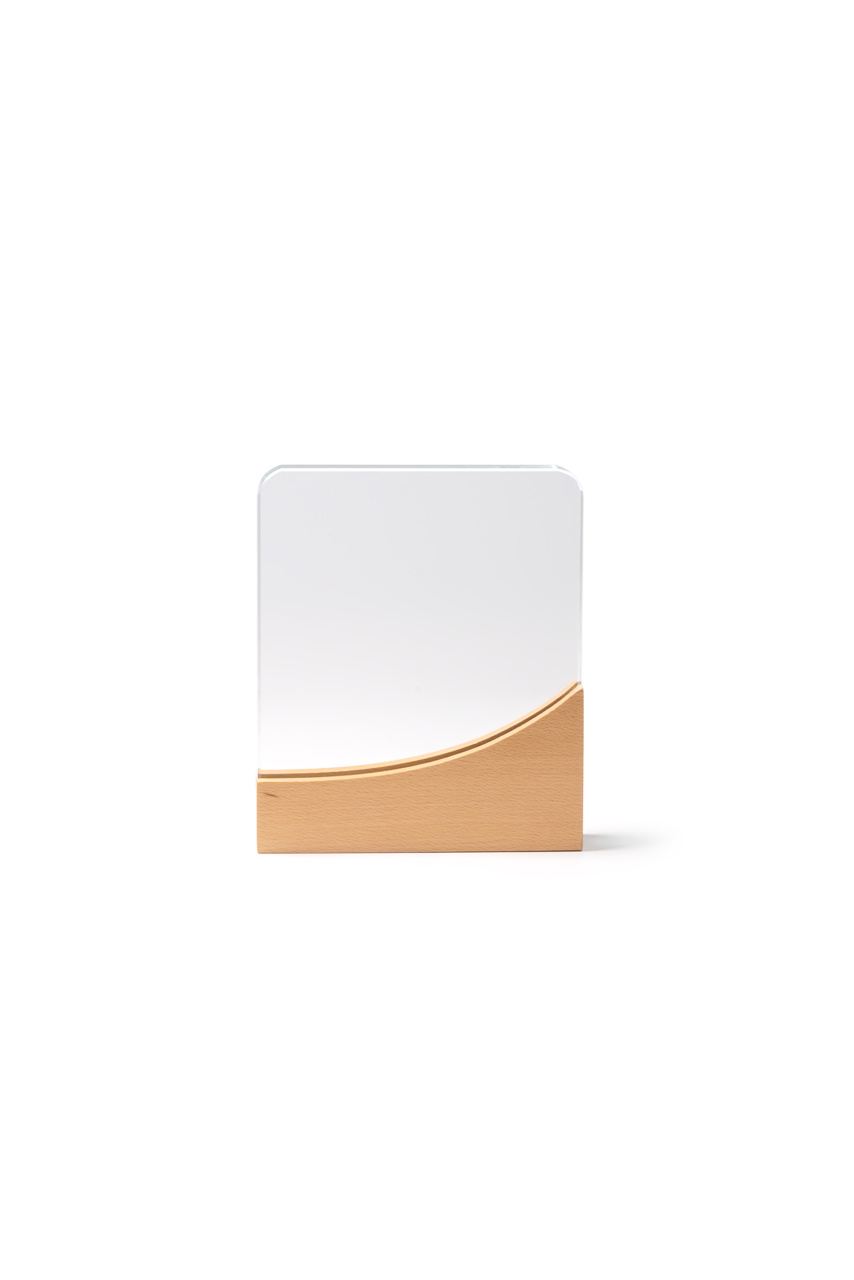 Elegant Glass Trophy with Bamboo Base