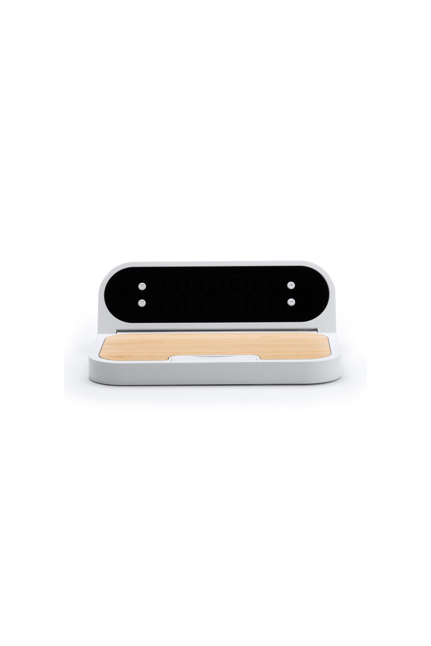 Eco-Friendly Bamboo Wireless Charger & Clock