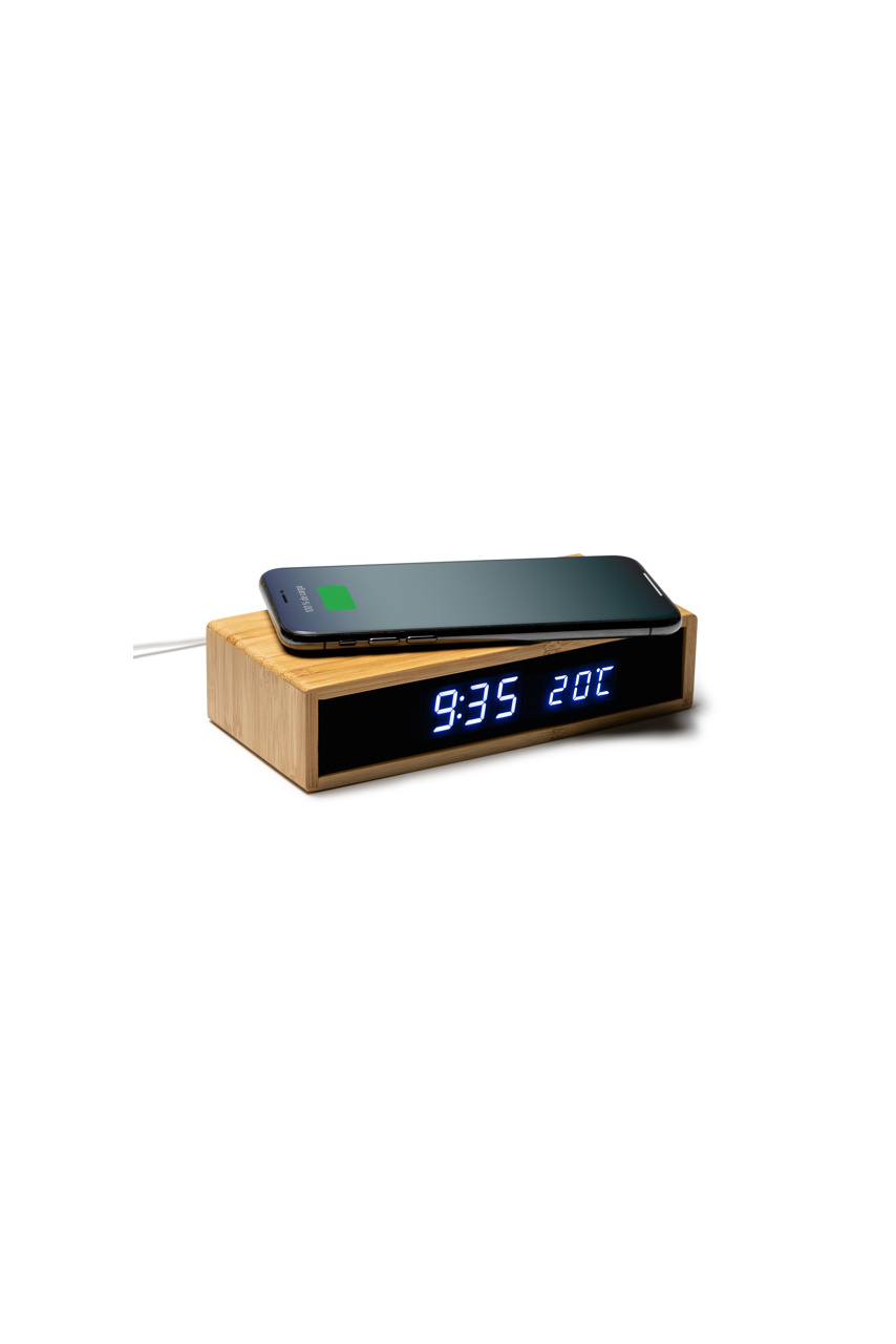 DUNCER Bamboo Wireless Charging Clock