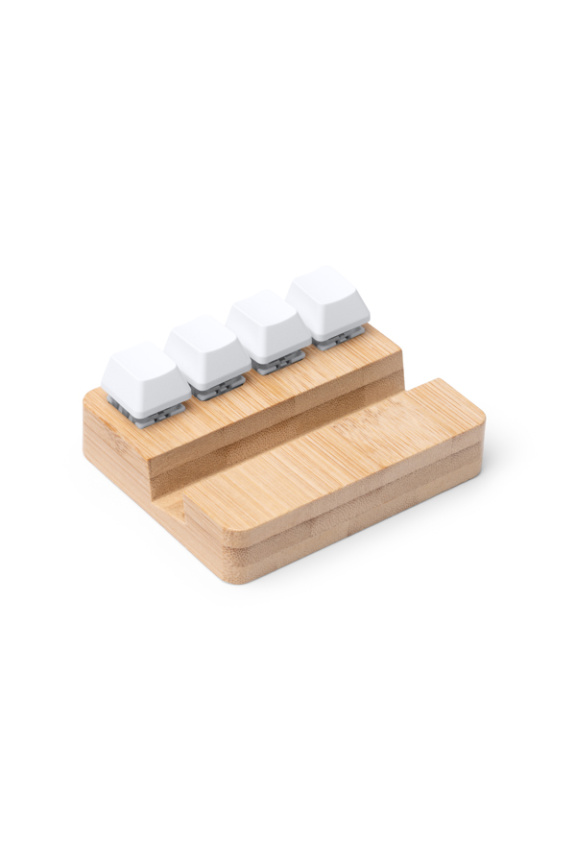 Bamboo Smartphone Holder with Stress-Relief Keys