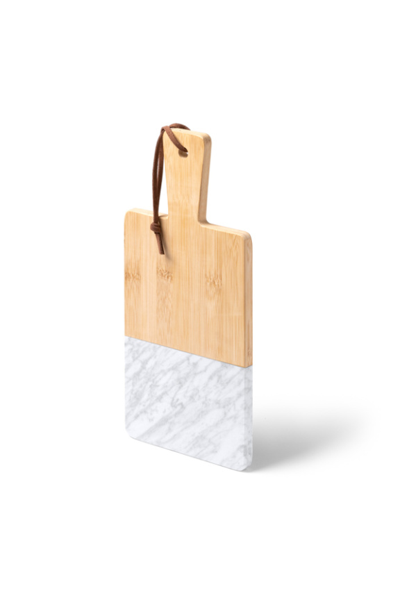 Bamboo and Marble Chopping Board with Leather Strap