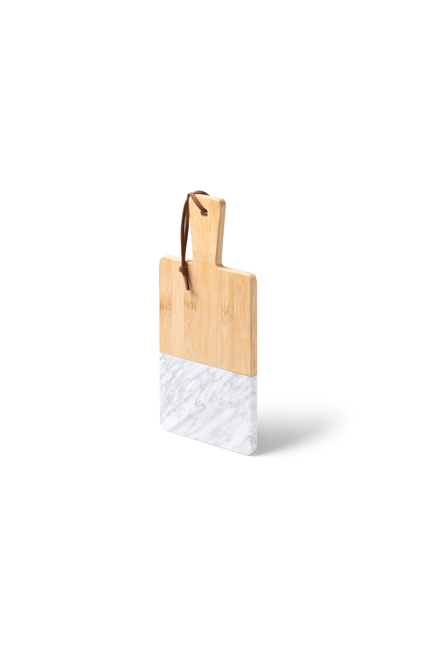 Bamboo and Marble Chopping Board with Leather Strap