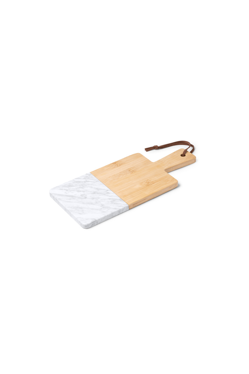 Bamboo and Marble Chopping Board with Leather Strap
