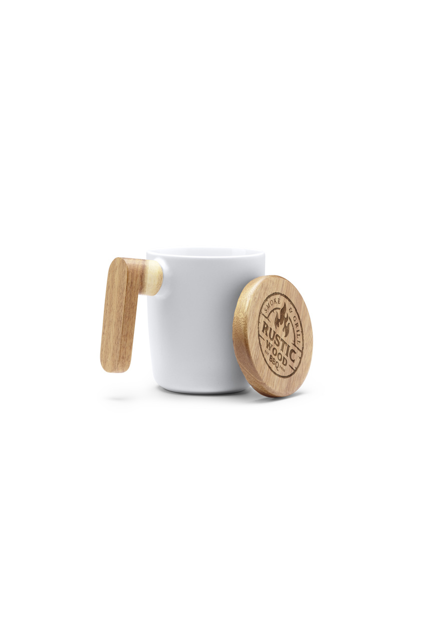 Matte Ceramic Mug with Bamboo Lid - 350ml