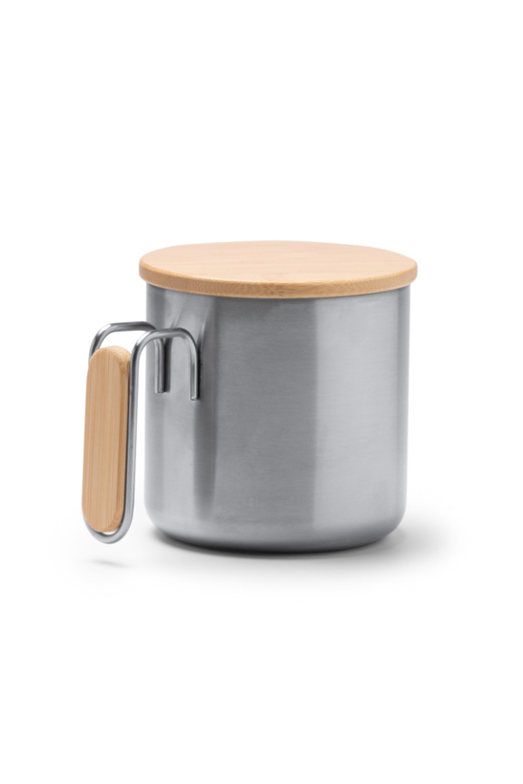 RIMOR Stainless Steel Mug with Bamboo Handle