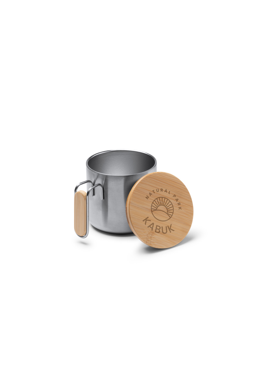 RIMOR Stainless Steel Mug with Bamboo Handle