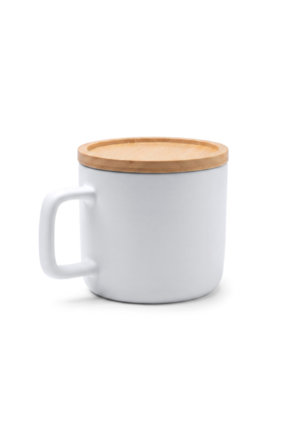 Cană Ceramică MOLOK cu Capac Bambus 350 ml