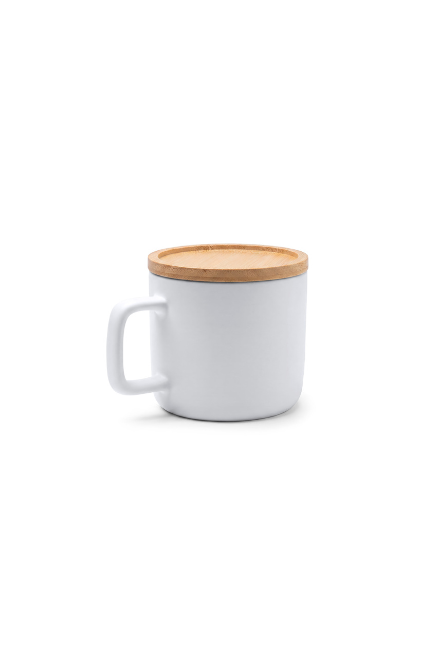 Cană Ceramică MOLOK cu Capac Bambus 350 ml