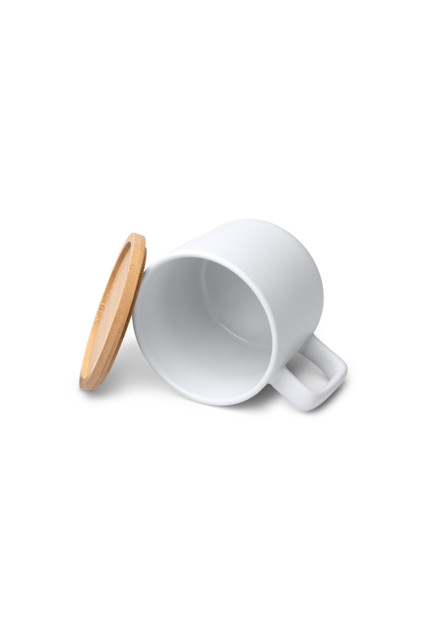 Molok Ceramic Mug with Bamboo Lid - 350ml