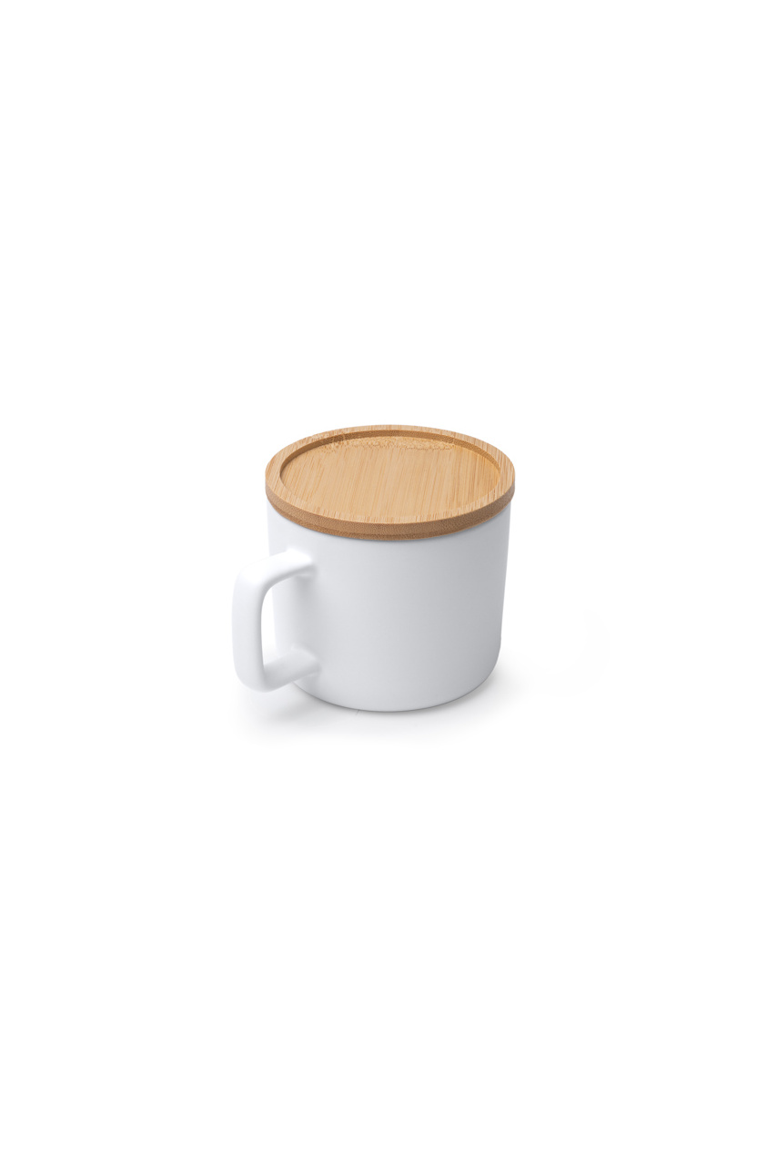 Cană Ceramică MOLOK cu Capac Bambus 350 ml