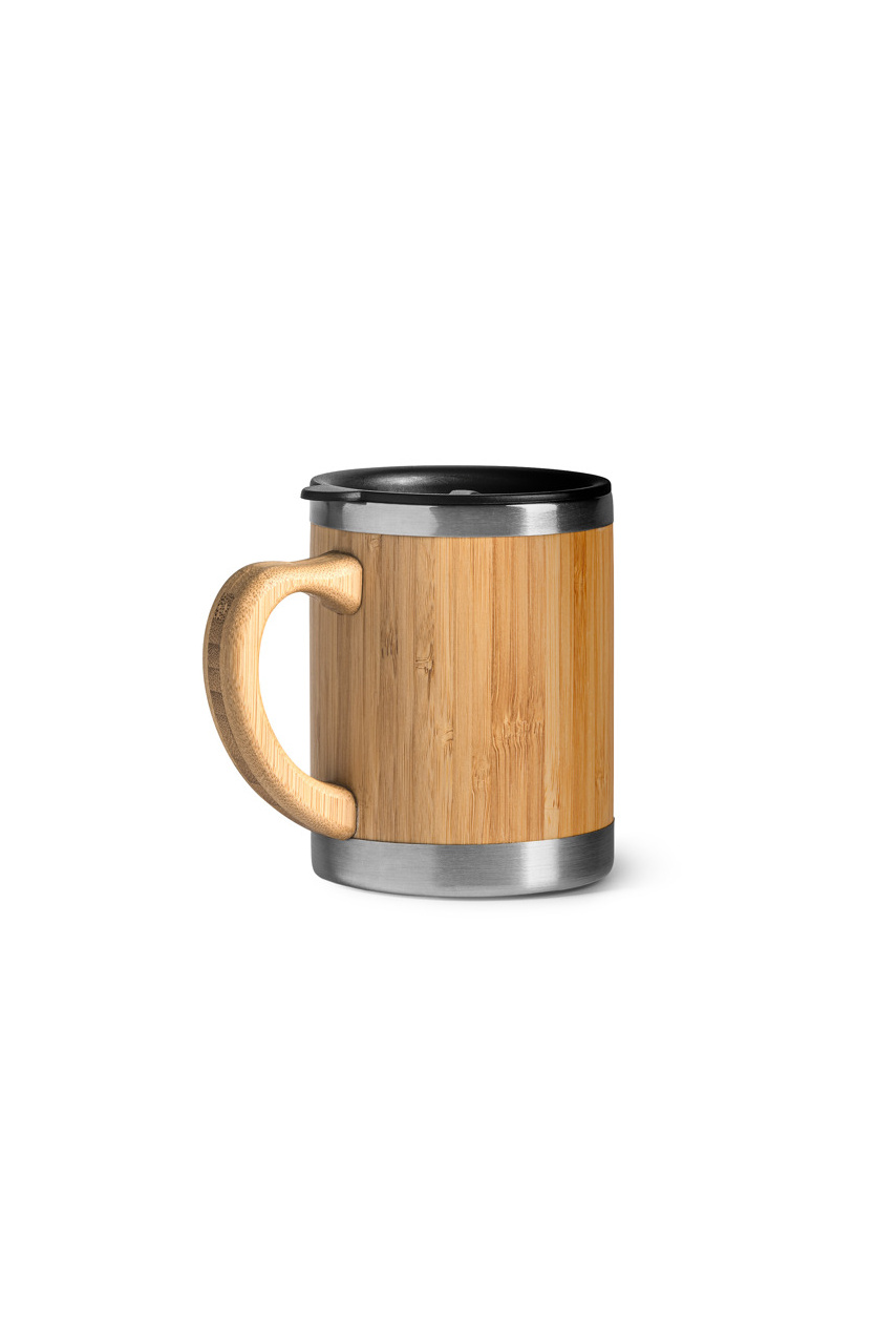 Cana Termică din Oțel și Bambus - Design Elegant