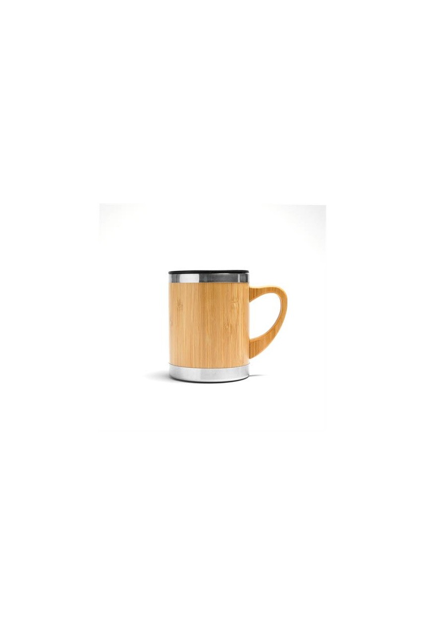 Cana Termică din Oțel și Bambus - Design Elegant