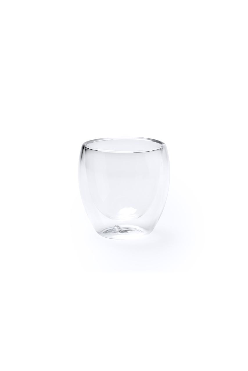 Set 2 pahare sticlă borosilicat dublu perete 90 ml