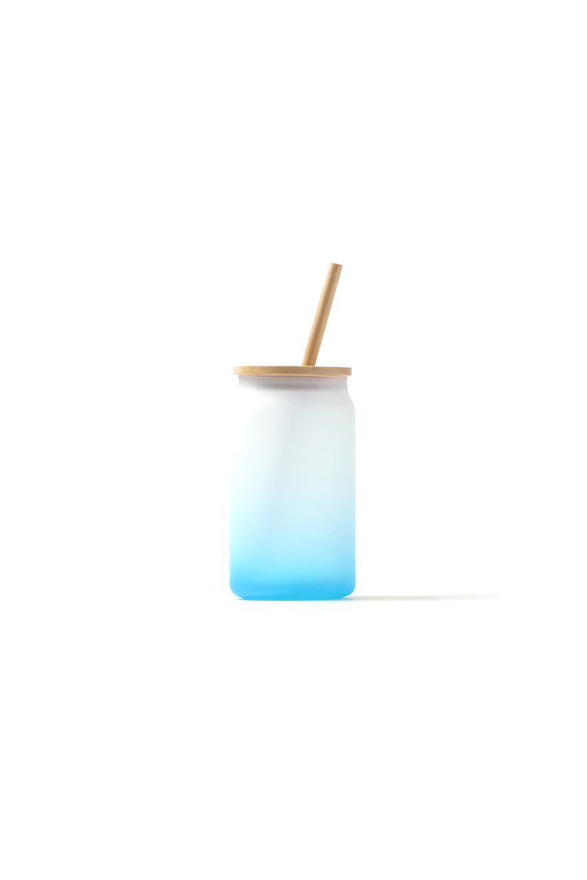 DALBY Gradient Glass Tumbler with Bamboo Lid