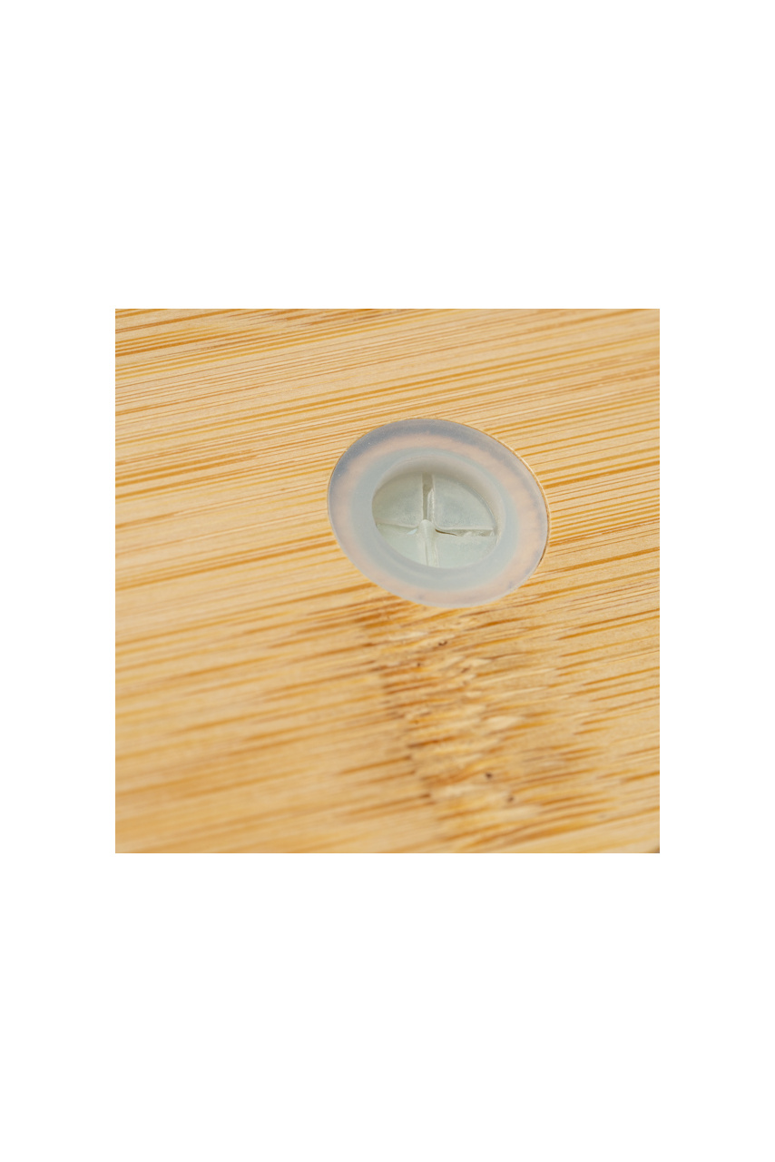 Cana DALBY din sticlă borosilicată cu capac din bambus