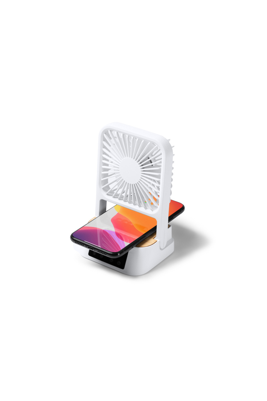 Eco-Friendly Desktop Fan with Wireless Charger