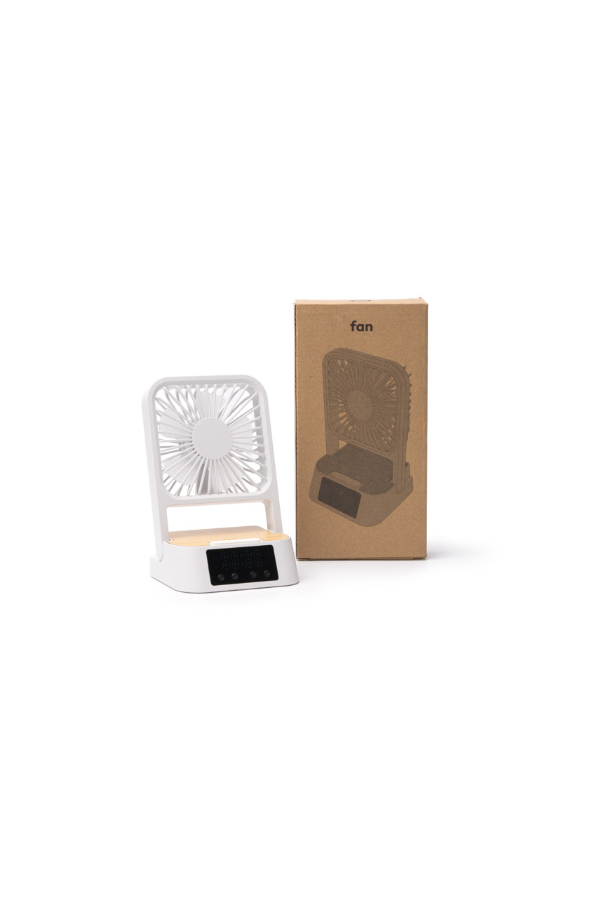 Eco-Friendly Desktop Fan with Wireless Charger