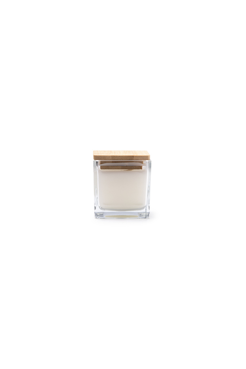 Vanilla Scented Glass Candle with Bamboo Lid