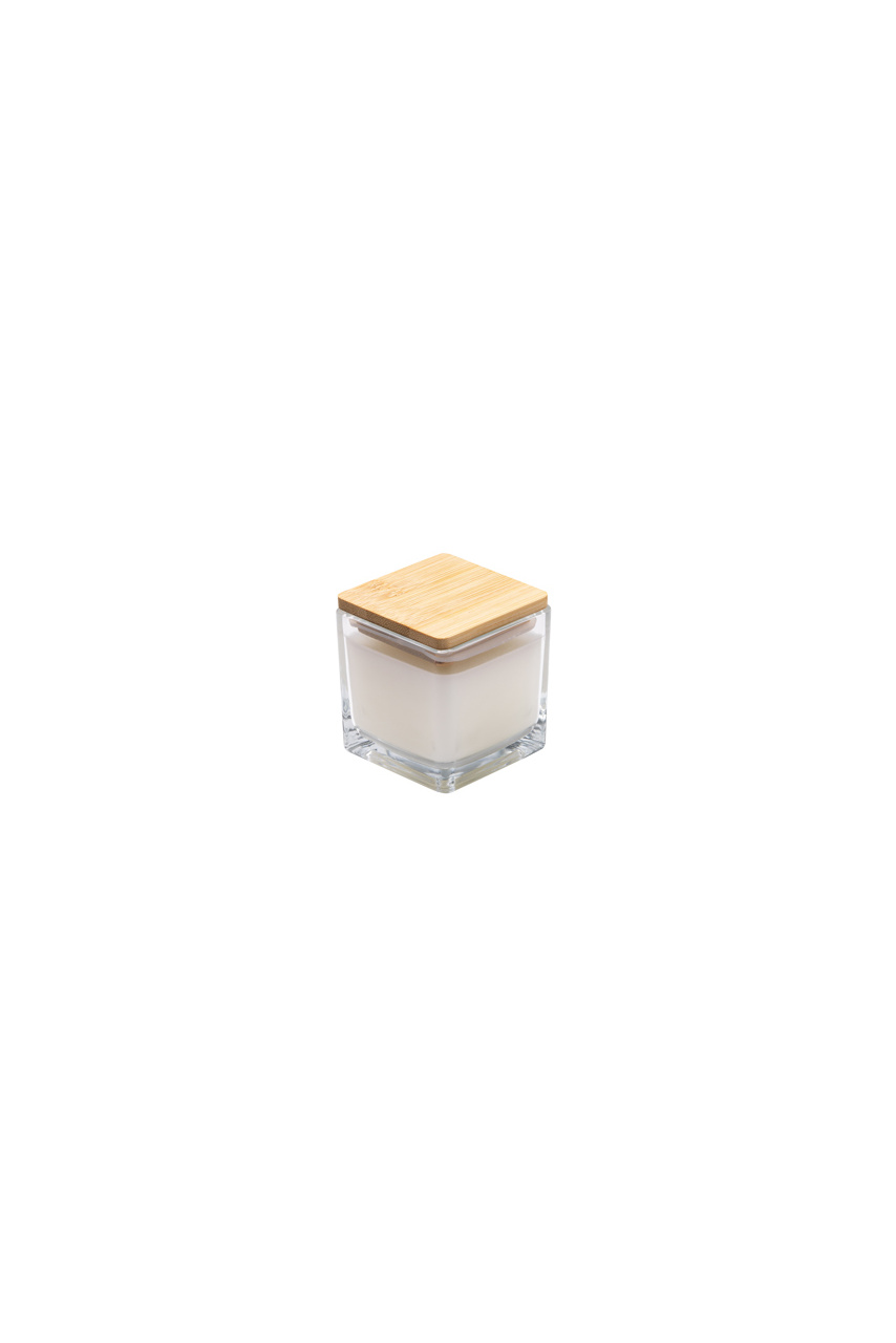 Vanilla Scented Glass Candle with Bamboo Lid
