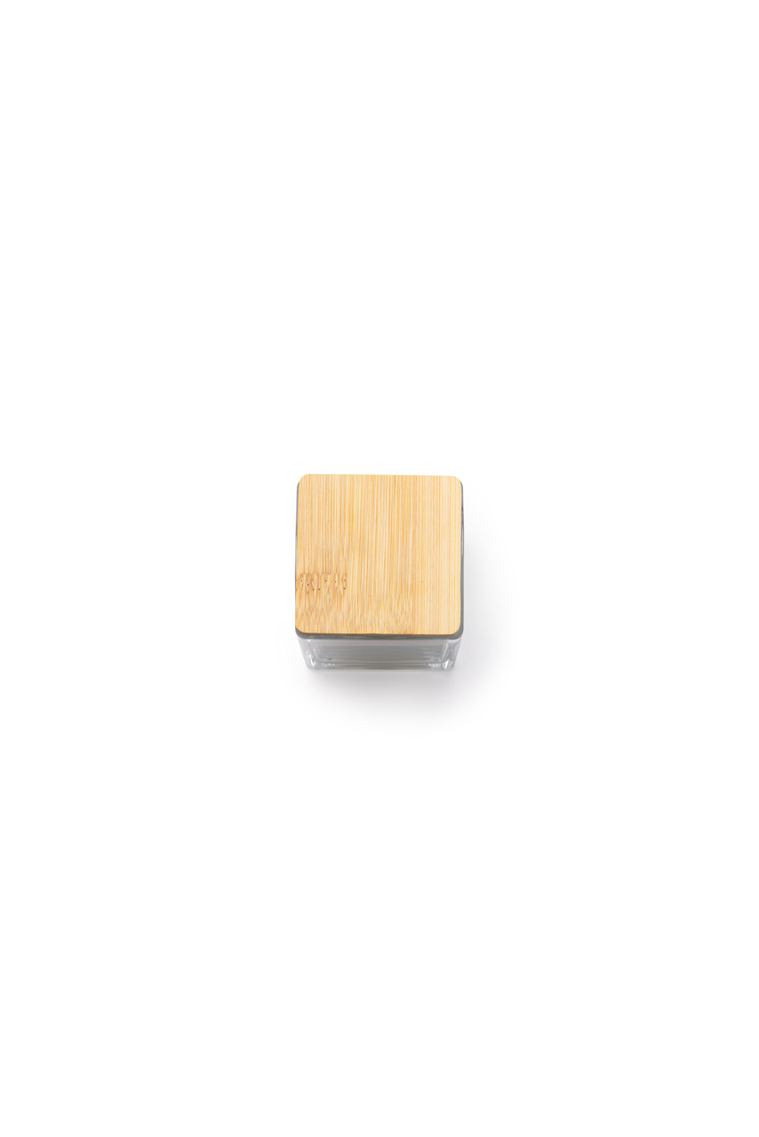 Vanilla Scented Glass Candle with Bamboo Lid