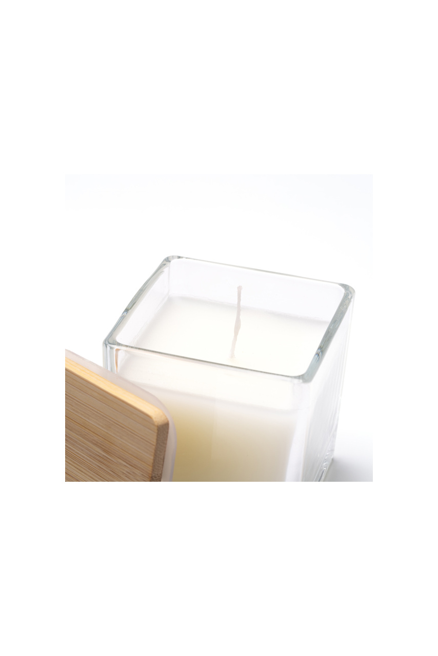 Vanilla Scented Glass Candle with Bamboo Lid
