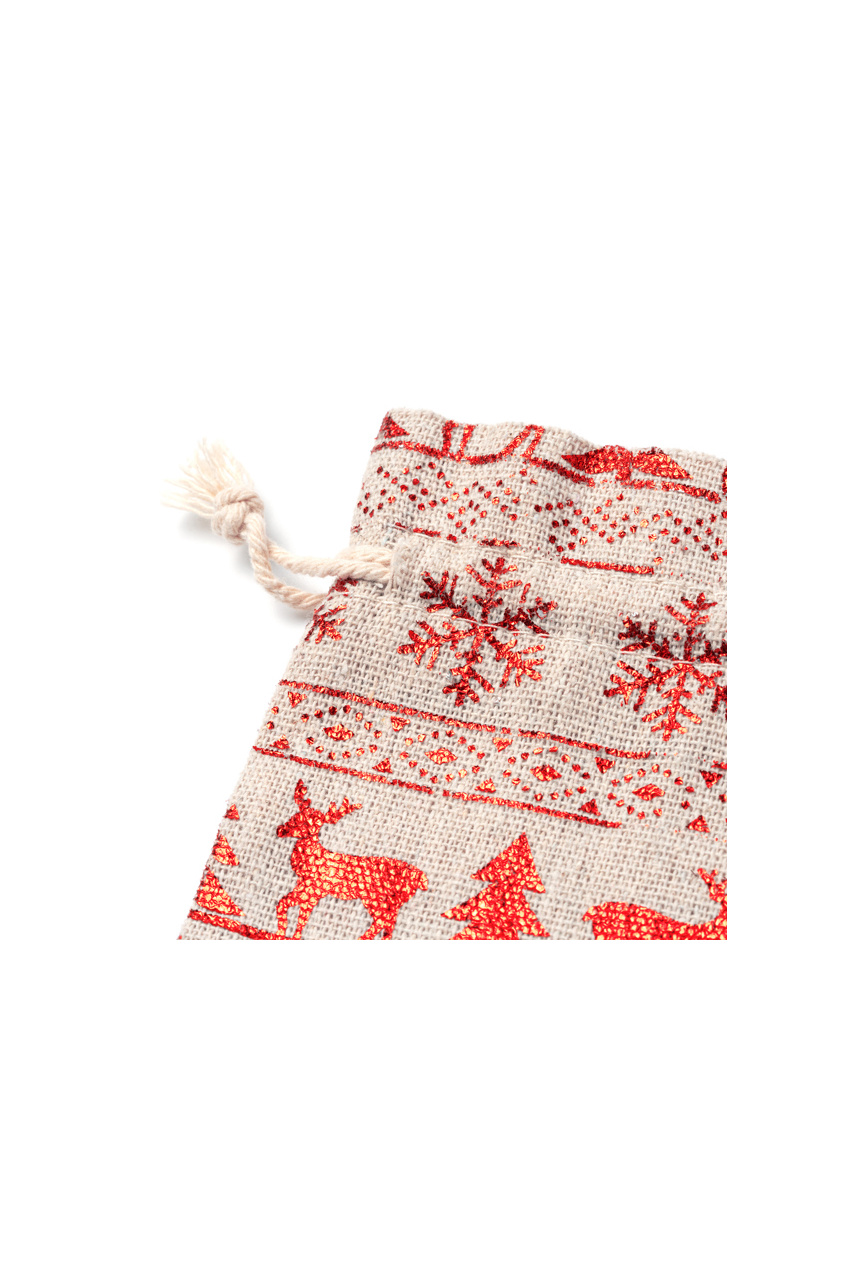 Festive Christmas Cotton Gift Bag for Holiday Wrapping