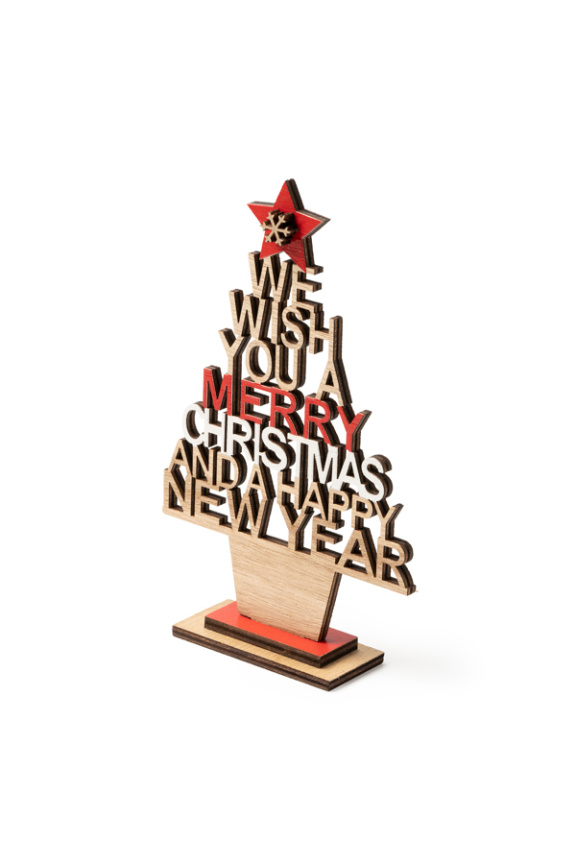 Wooden Christmas Tree with Festive Message