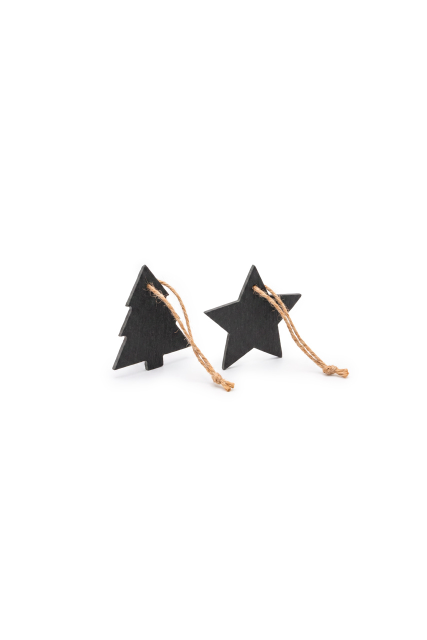 RUDOLF Christmas Slate Ornaments - Tree & Star Designs
