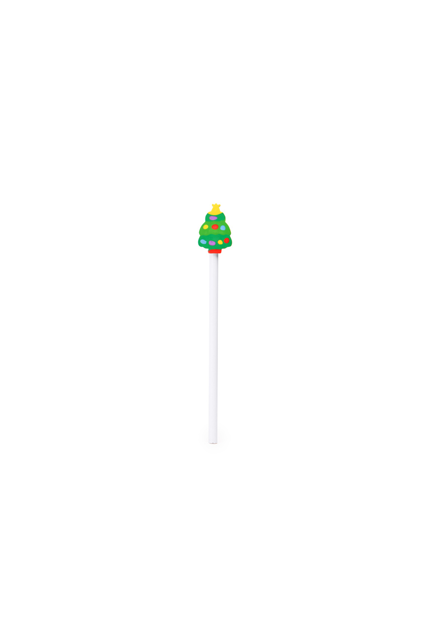 Festive Wooden Pencil with Santa Rubber Topper
