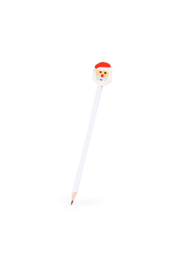 Festive Wooden Pencil with Santa Rubber Topper