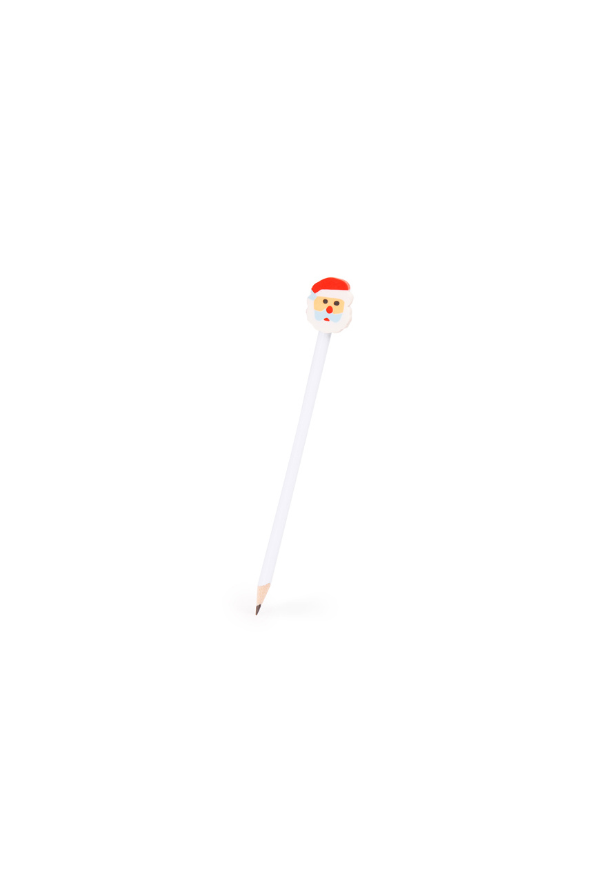 Festive Wooden Pencil with Santa Rubber Topper