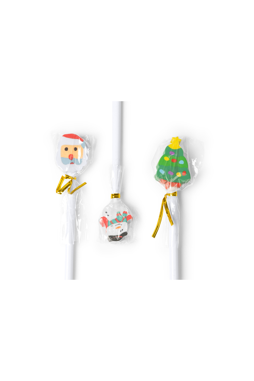 Festive Wooden Pencil with Santa Rubber Topper