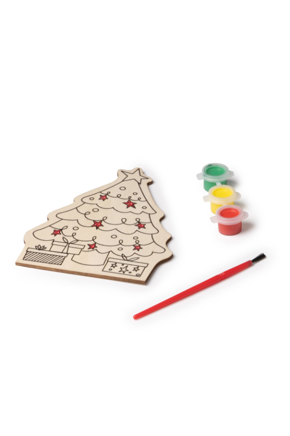 Wooden Christmas Coloring Set with Paints