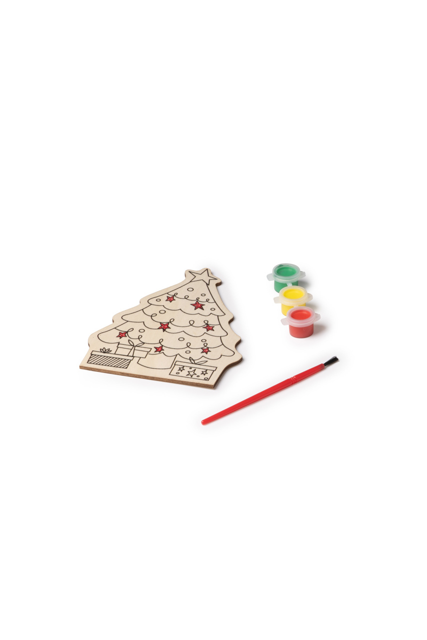 Wooden Christmas Coloring Set with Paints