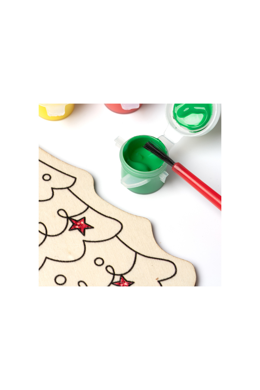 Wooden Christmas Coloring Set with Paints
