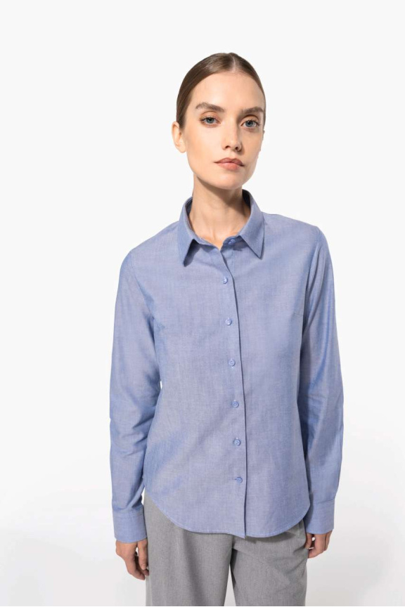 Women's Long-Sleeved Oxford Shirt - Easy Care & Stylish