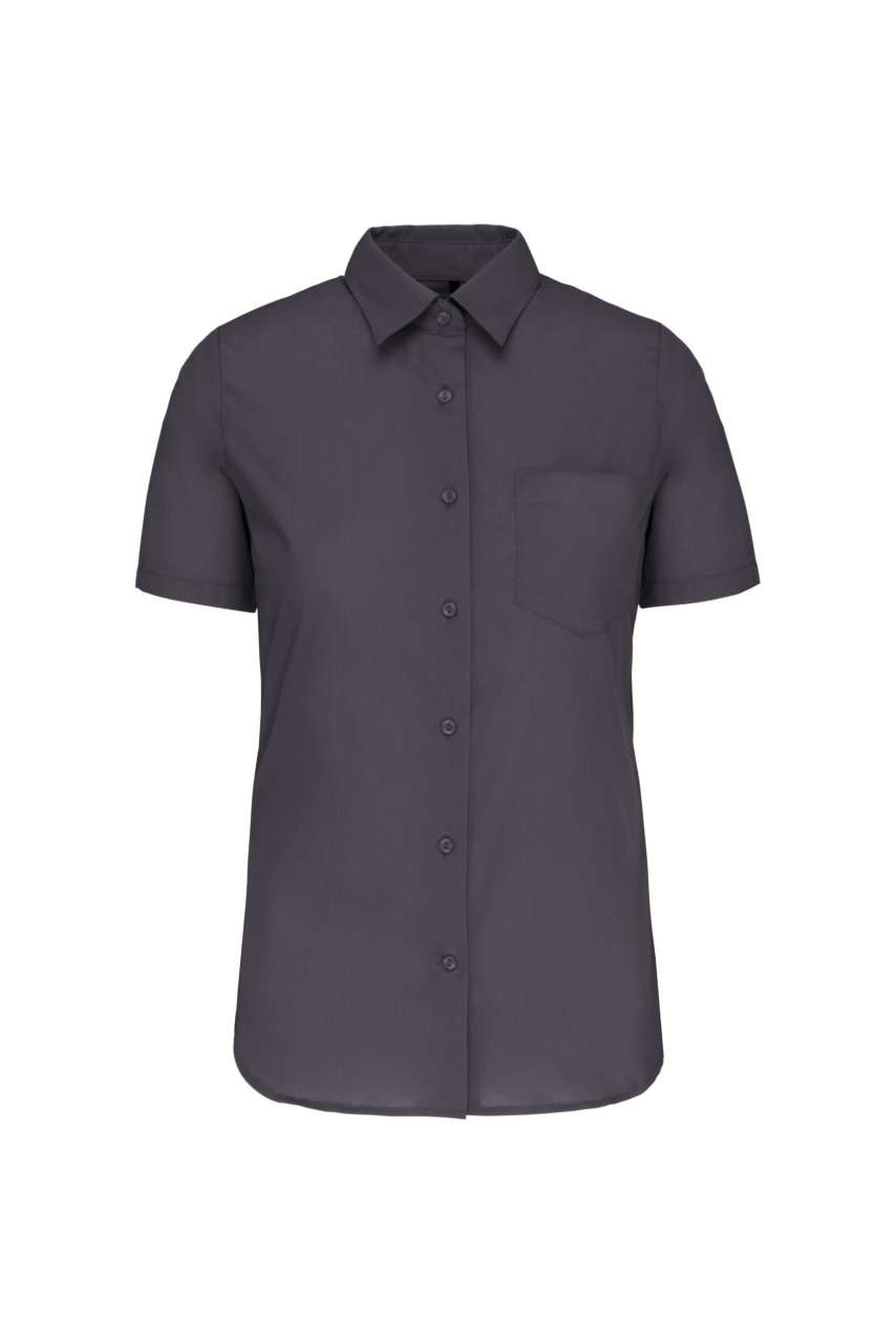 Cămașă Poplin de Bumbac cu Mâneci Scurte pentru Femei