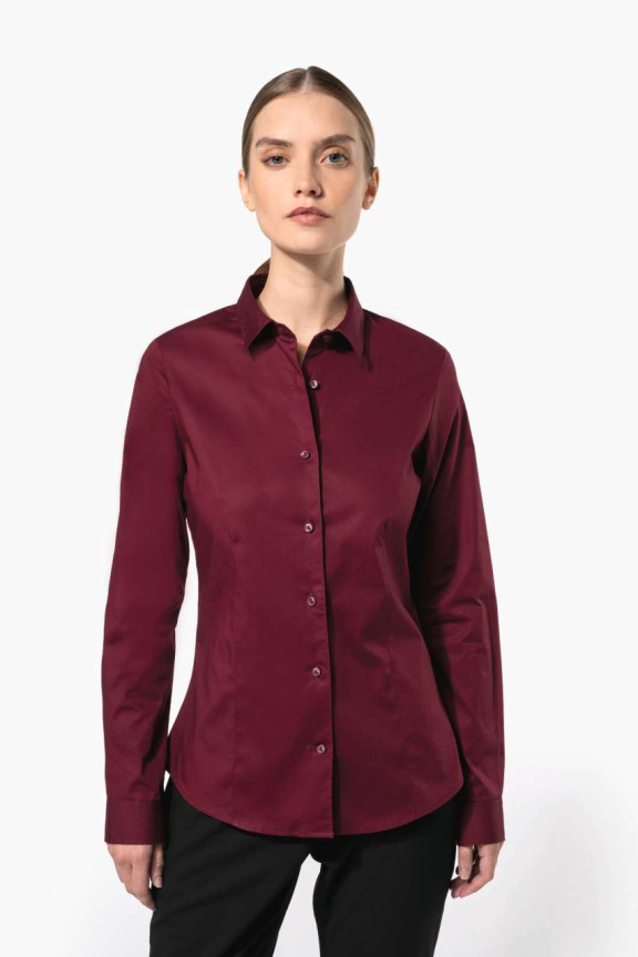 Women's Long-Sleeved Stretch Blouse - Stylish & Comfortable